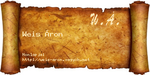 Weis Áron névjegykártya